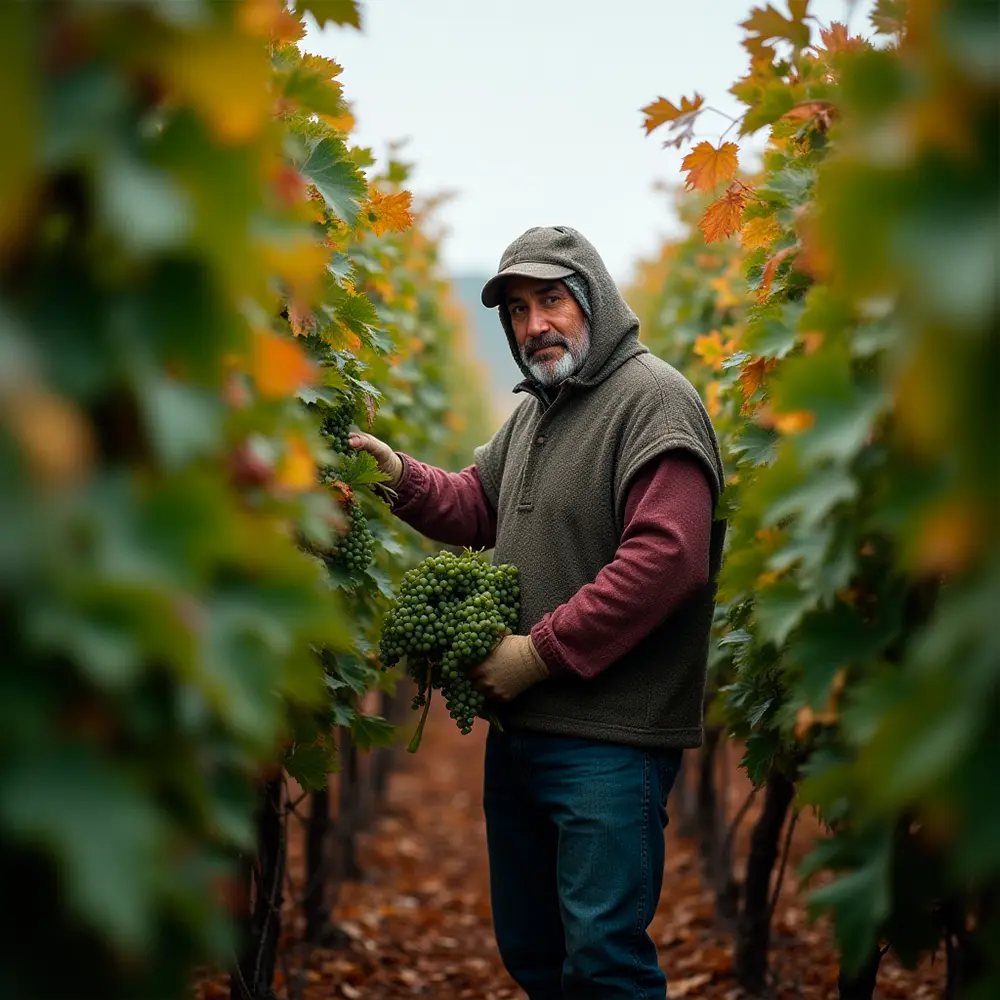 Men working in the grape